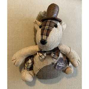 NWT Bayberry Orchards Squirrel Brown & Plaid Woodland Decorative Stuffed Animal